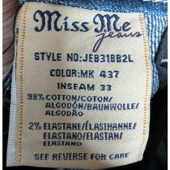 VTG Y2K Miss Me Sequin Vine Pocket Low Rise‎ Boot Cut Distressed Bling Jeans 27 - Picture 10 of 15